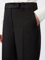 Wool cloth trousers - Black