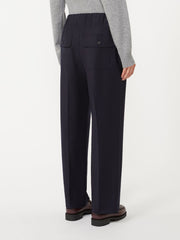 Wool flannel trousers - Navy