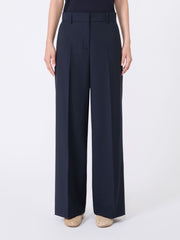Wool palazzo trousers - Navy
