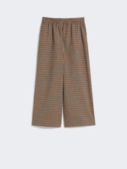 Basketweave wool and cotton trousers - Wine-coloured