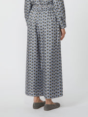 Wide-fit silk trousers - Light blue