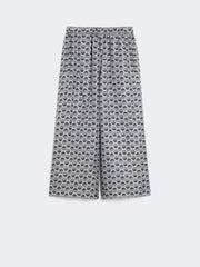 Wide-fit silk trousers - Light blue