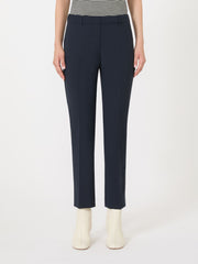 Woollen cloth cigarette trousers - Navy