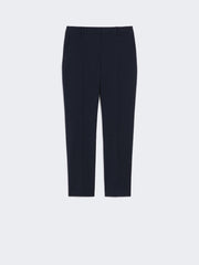 Woollen cloth cigarette trousers - Navy