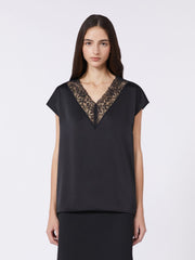 Feminine satin top - Black