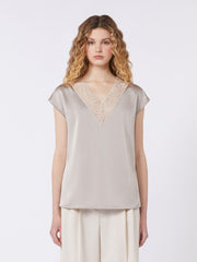 Feminine satin top - Nudo