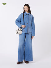 Wide cotton denim jeans - Navy