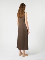 Long satin dress - Chocolate
