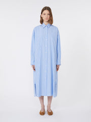 Long poplin shirt dress - Light blue