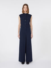 Cotton gabardine jumpsuit - Navy