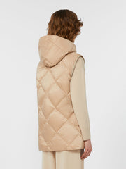Gilet in water-repellent tech fabric - Beige