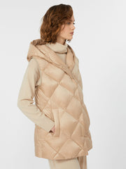 Gilet in water-repellent tech fabric - Beige