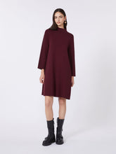 Stretch viscose yarn dress - Bordeaux
