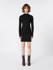 Wool and lurex dress - Black