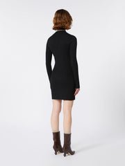Wool and lurex dress - Black