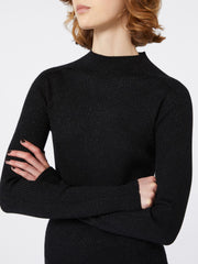 Wool and lurex dress - Black