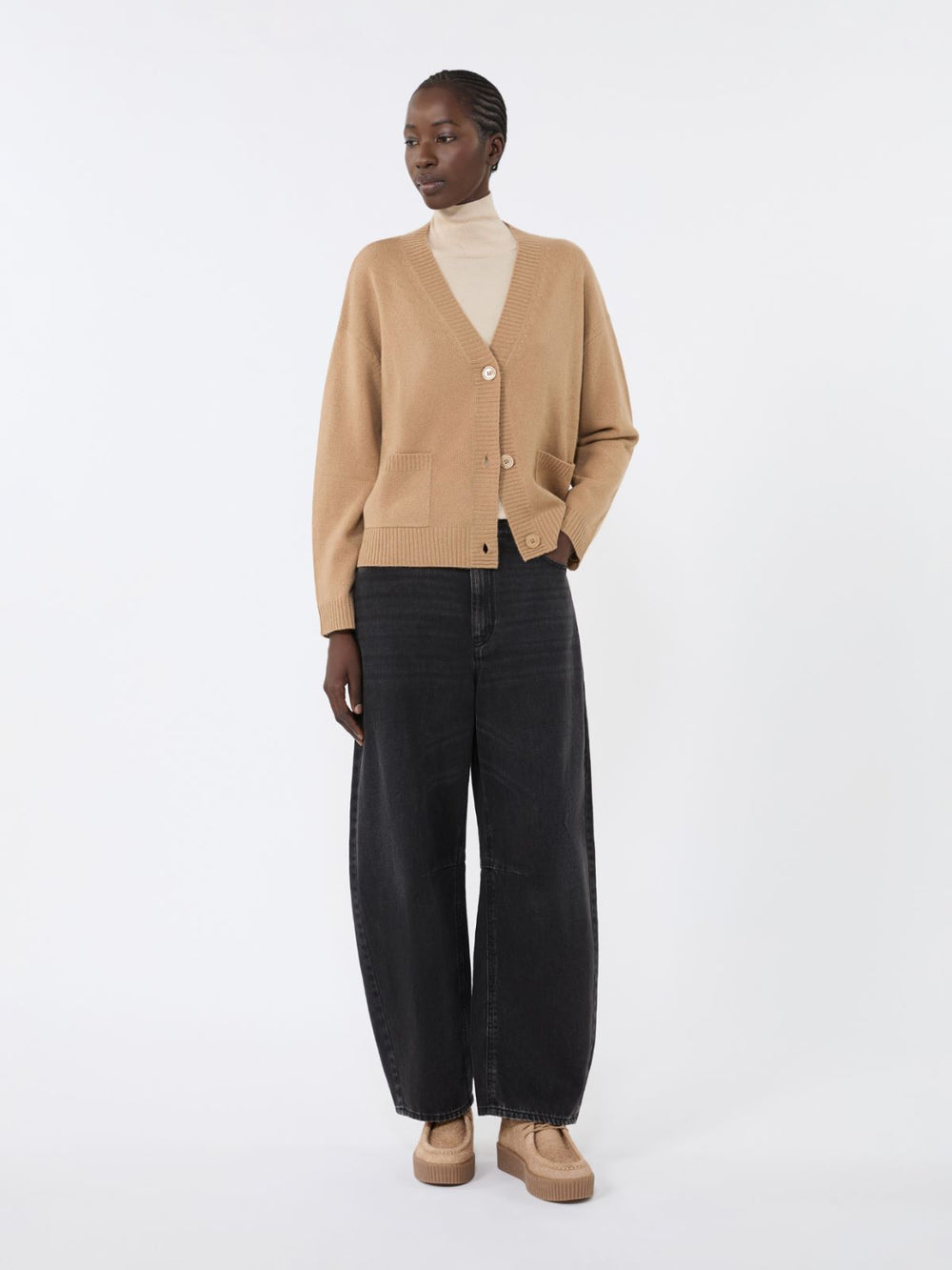Cashmere knit cardigan - Camel
