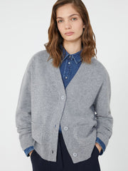 Cashmere knit cardigan - Medium grey