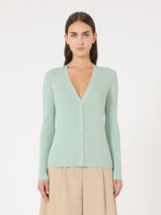 Viscose V-neck cardigan - Jade