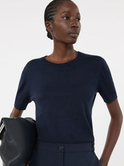 Silk and cotton jumper - Navy