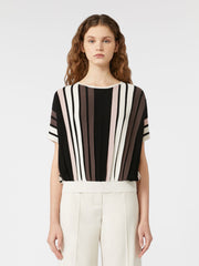 Plissé-pleated viscose yarn top - Multicolour