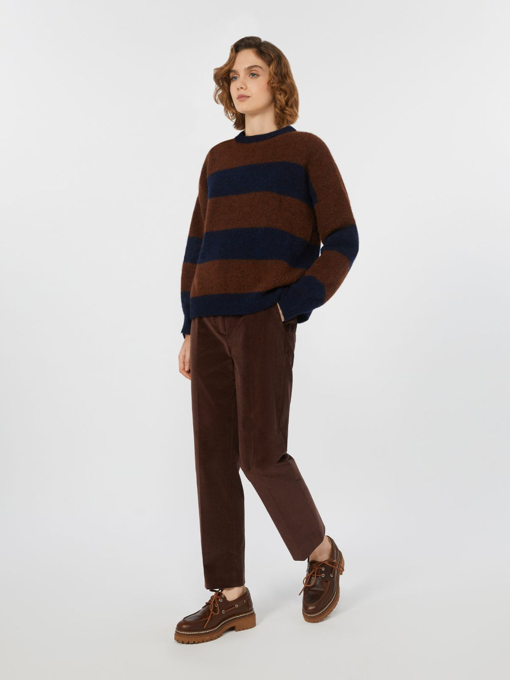 Alpaca and wool jumper - Wine-coloured