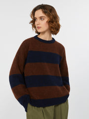 Alpaca and wool jumper - Wine-coloured
