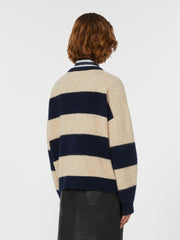 Alpaca and wool jumper - Navy