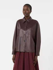 Nappa leather shirt jacket - Bordeaux