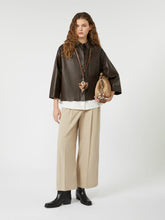Boxy-fit Nappa leather jacket - Chocolate