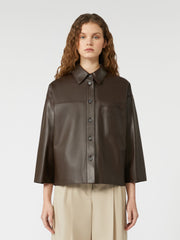 Boxy-fit Nappa leather jacket - Chocolate