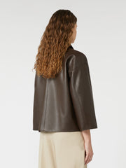 Boxy-fit Nappa leather jacket - Chocolate