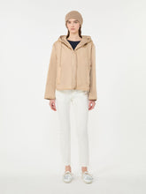 hooded jacket in water-repellent canvas - Beige Padded