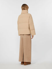 Short jacket in water-repellent fabric - Beige