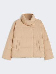 Short jacket in water-repellent fabric - Beige