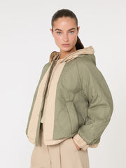Reversible water-repellent canvas windbreaker - Beige