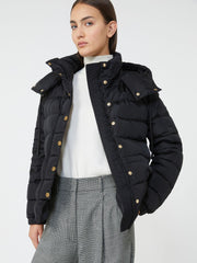 Short down jacket in water-repellent taffeta - Black
