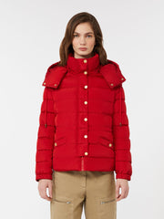 Short down jacket in water-repellent taffeta - Red