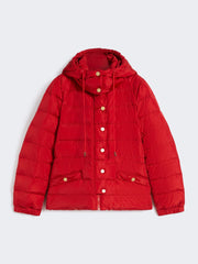 Short down jacket in water-repellent taffeta - Red