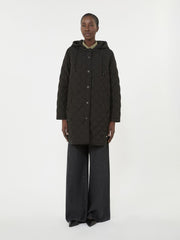 Water-repellent fabric padded parka - Black