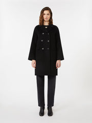 Double wool drap coat - Black