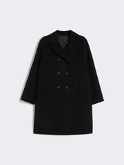 Double wool drap coat - Black
