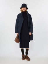 Water-repellent technical canvas down jacket - Navy