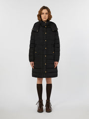 Slim-fit down jacket in water-repellent taffeta - Black