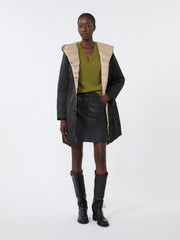 Reversible down jacket in water-repellent fabric - Black