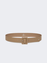 Shiny Nappa leather belt - Turtledove