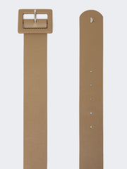 Shiny Nappa leather belt - Turtledove