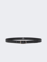 Crocodile-print leather belt - Black