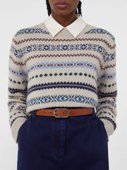 Crocodile-print leather belt - Tobacco