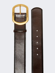 Leather belt - Dark brown